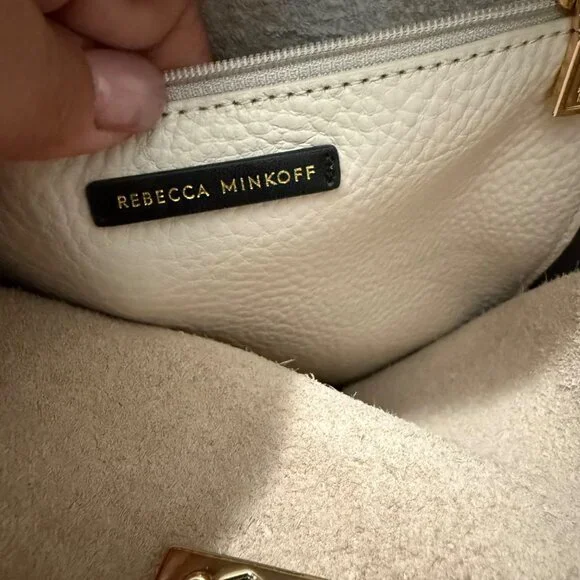 Rebecca Minkoff Ivory Darren Pebbled Leather Bucket Shoulder Bag - Picture 9 of 14